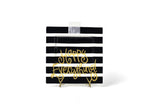 Black Stripe Happy Everything!™ Big Square Platter