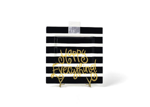 Black Stripe Happy Everything!™ Big Square Platter