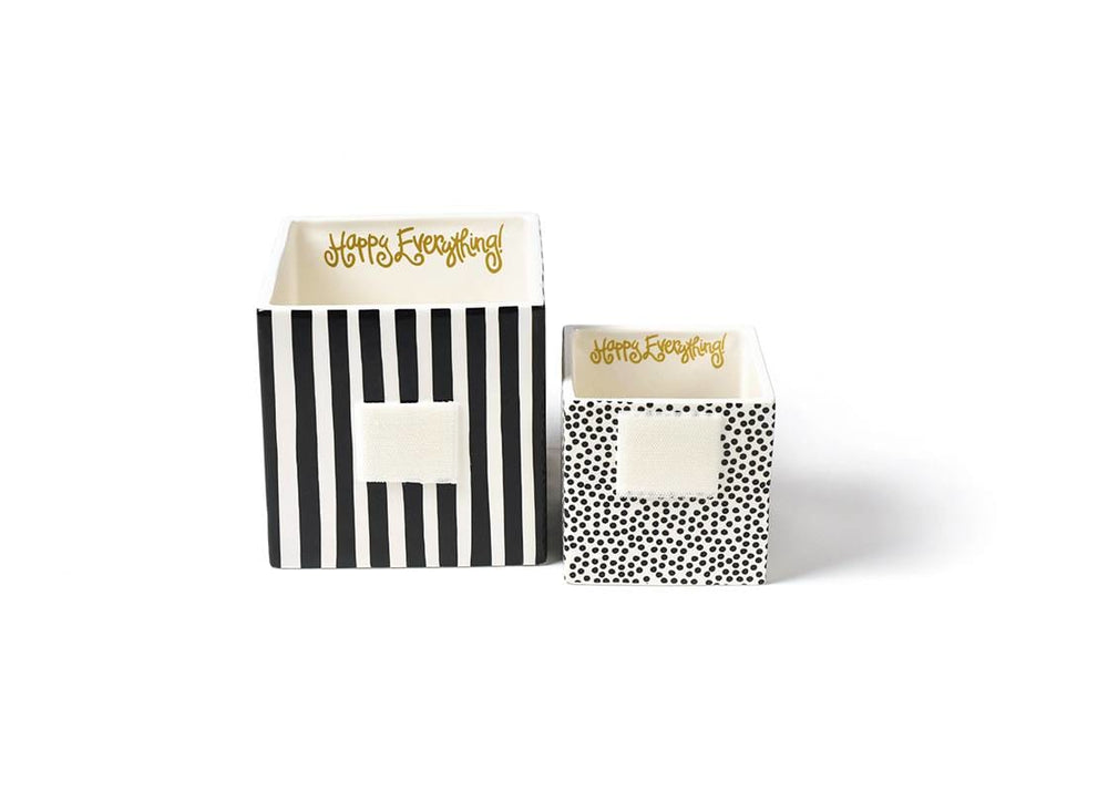 Black Stripe Mini Nesting Cube Medium