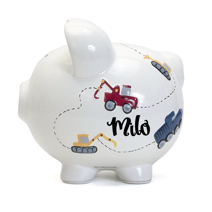 Construction Piggy Bank | White