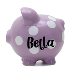 Polka Dot Piggy Bank | Purple