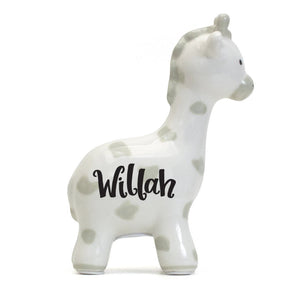 Spotted Giraffe Bank | Gray