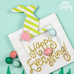 White Stripe Happy Everything!™ Big Square Platter