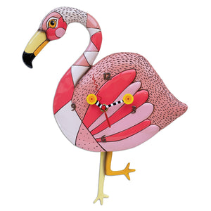 Crazy Legs Pink Flamingo Pendulum Clock