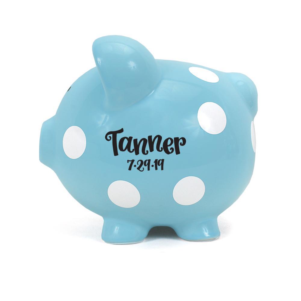 Polka Dot Piggy Bank | Blue