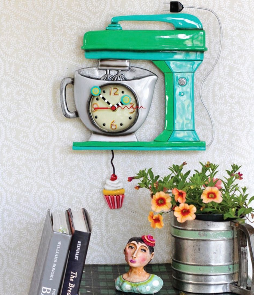 Vintage Green Mixer Pendulum Clock