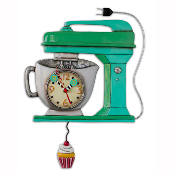 Vintage Green Mixer Pendulum Clock