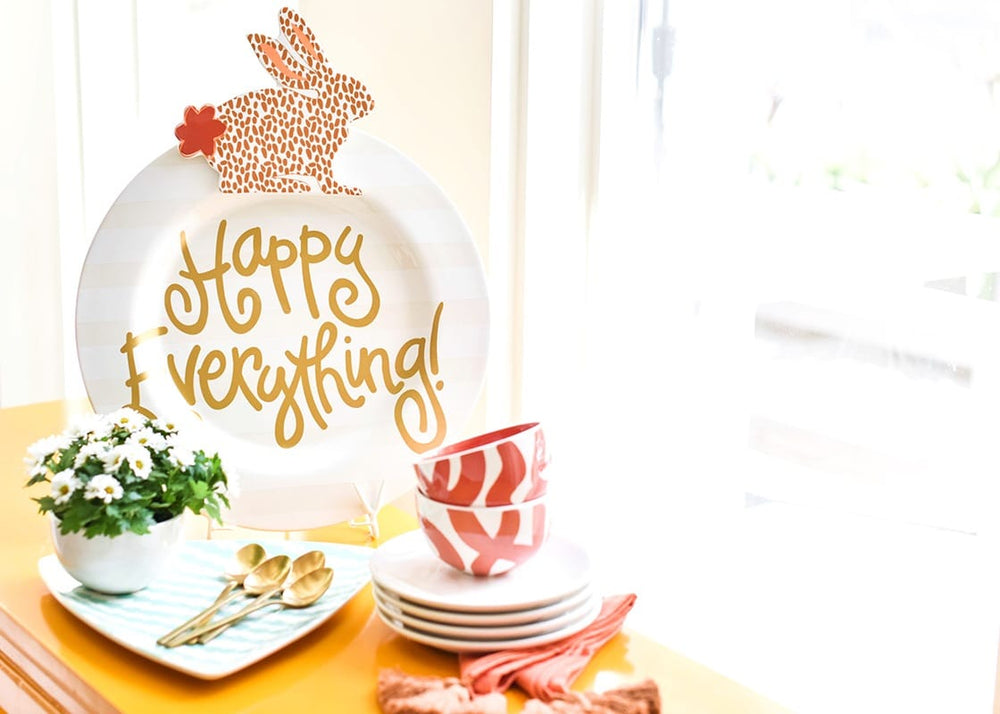 White Stripe Happy Everything!™ Big Round Platter