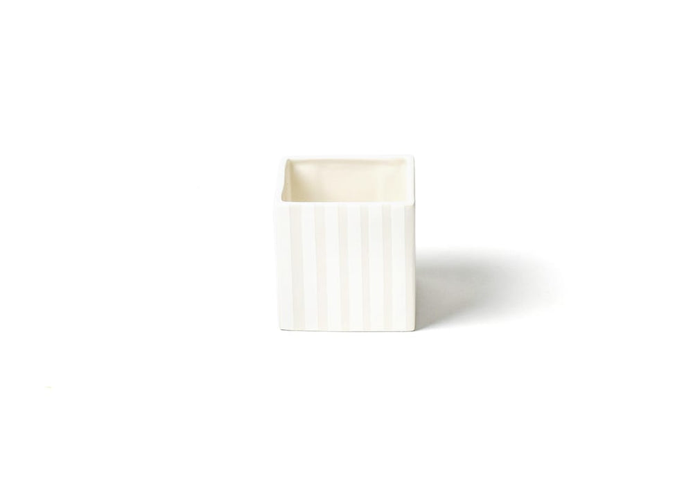 White Stripe Mini Nesting Cube Small