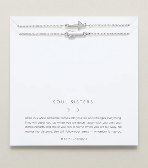 Soul Sisters Best Fried Arrow Necklace Set | Silver