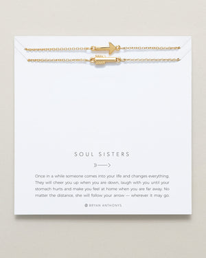 Soul Sisters Best Friend Arrow Necklace Set | Gold