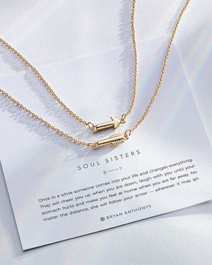 Soul Sisters Best Friend Arrow Necklace Set | Gold