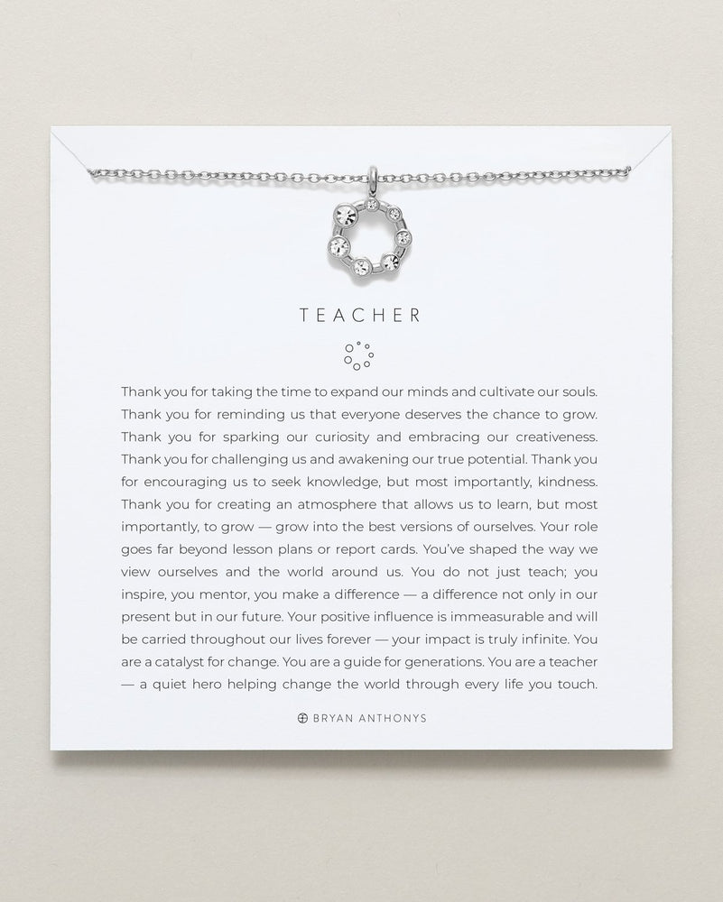 Teacher Necklace | Silver