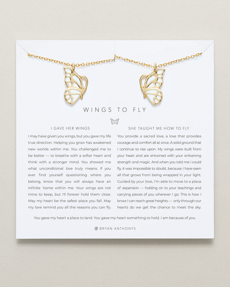 Wings to Fly Necklace Set | Gold