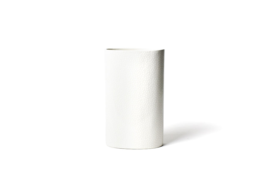 White Small Dot Big Oval Vase