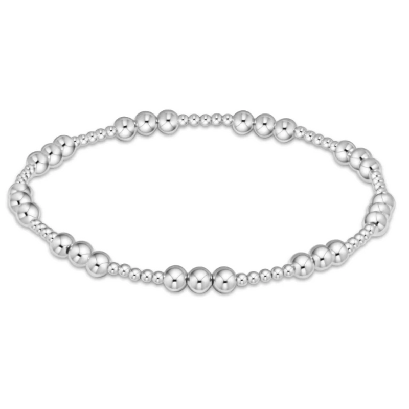 Classic Joy Pattern Sterling 4mm Bead Bracelet