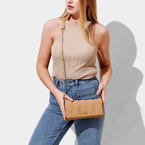 Kayla Quilted Crossbody | Tan