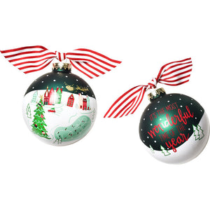 Town Square Glass Ornament